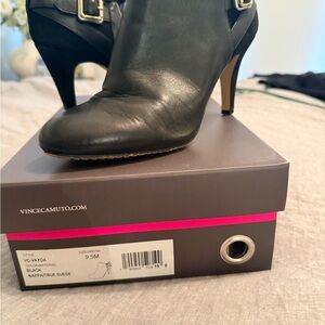 Vince Camuto Black Leather Heeled Boots
